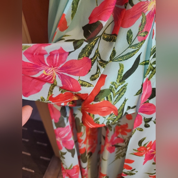 GUESS Tropical Floral Shorts Romper Maxi Dress - Picture 4 of 7